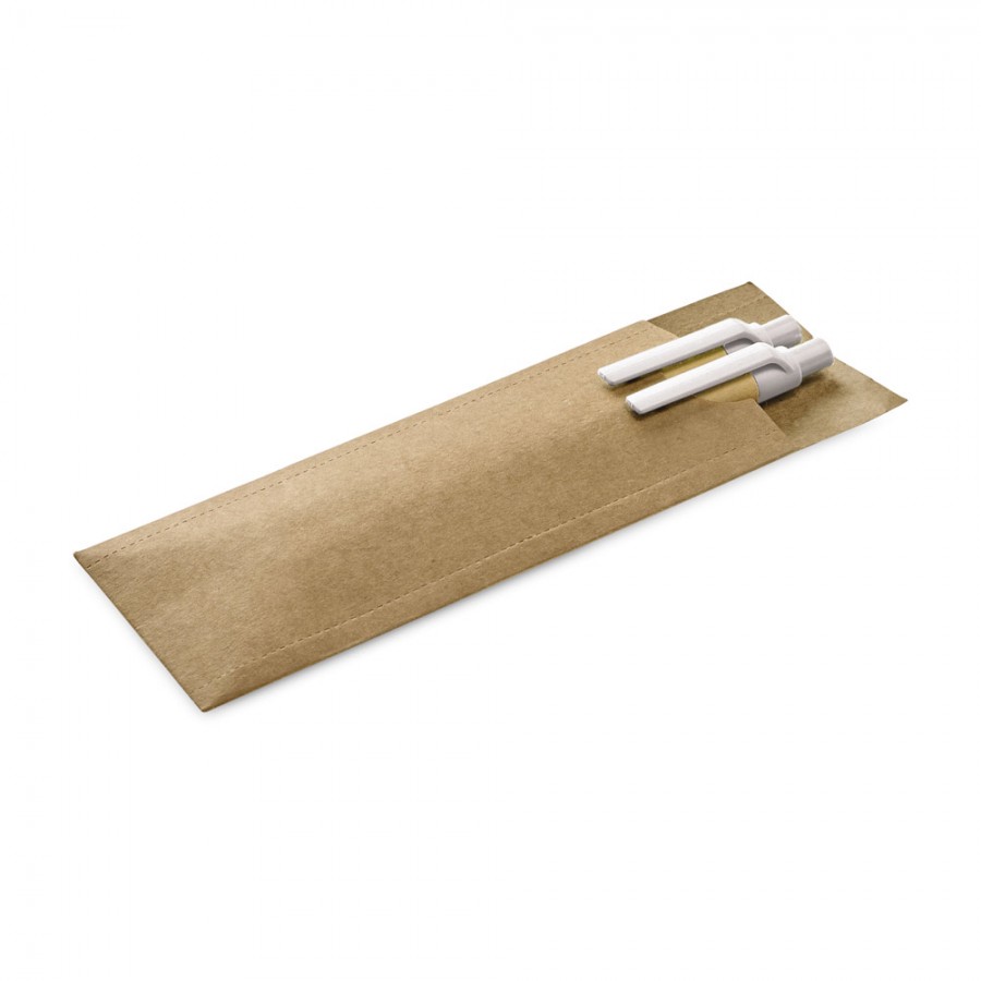 Conjunto LEAF Caneta e Lapiseira em Papel Kraft Personalizado